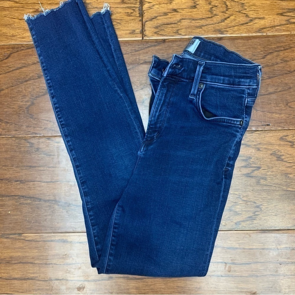Agolde Sophie‎ crop fray denim jeans